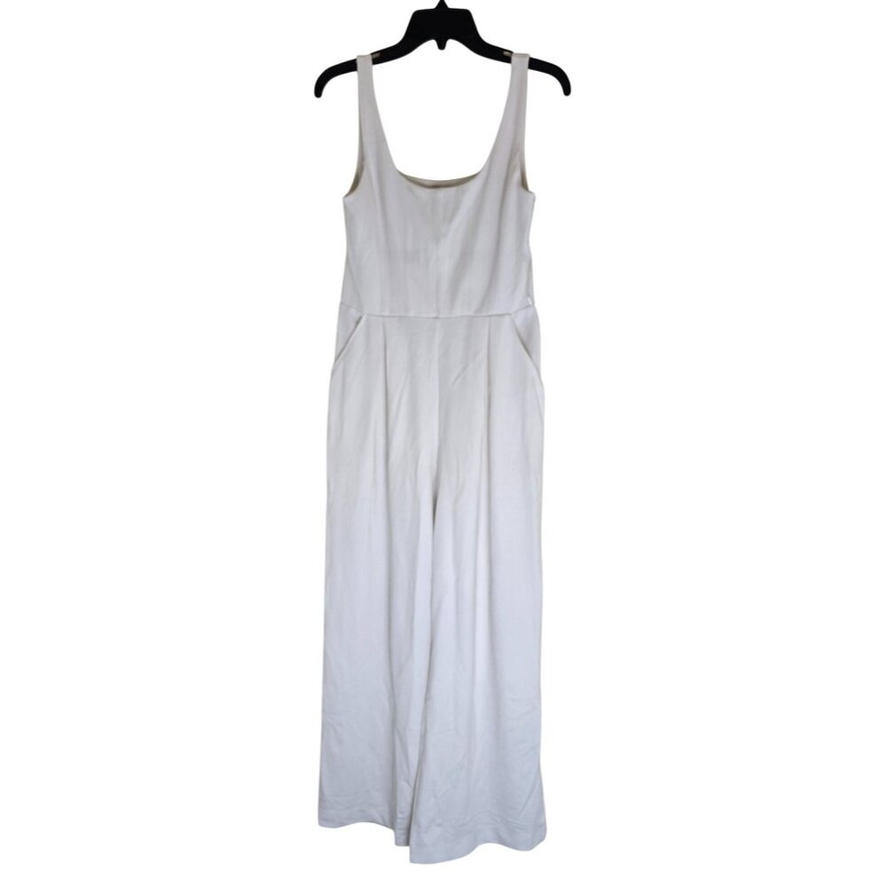 Bar III Womens Core Jumpsuit Small White Sleeveless Wide-Leg Crema Style 1001912